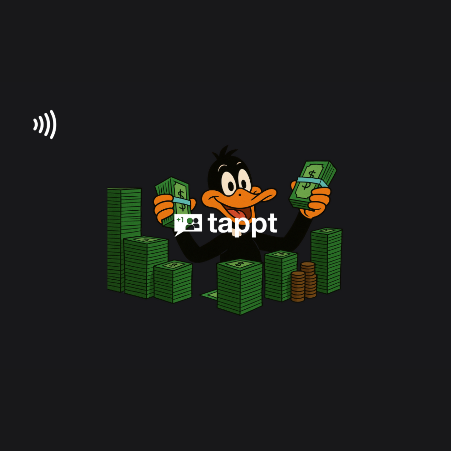 Tappt 'Lucky Duck' Edition NFC Card Premium Metal Smart Card for Entrepreneurs & Creators